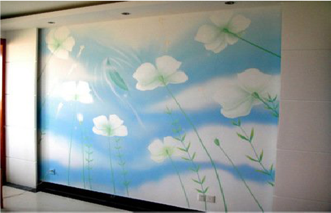 鲁山画墙绘怎么画好白云的蓬松感？