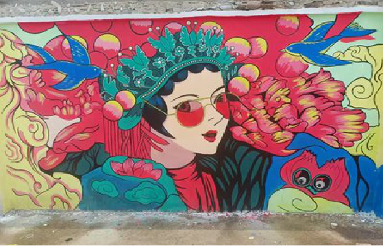 鲁山墙体彩绘-网红墙