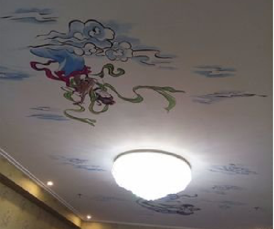 鲁山如何快速绘制天花板上的手绘墙？