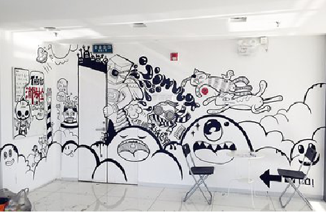 鲁山手绘墙并非传统涂鸦。